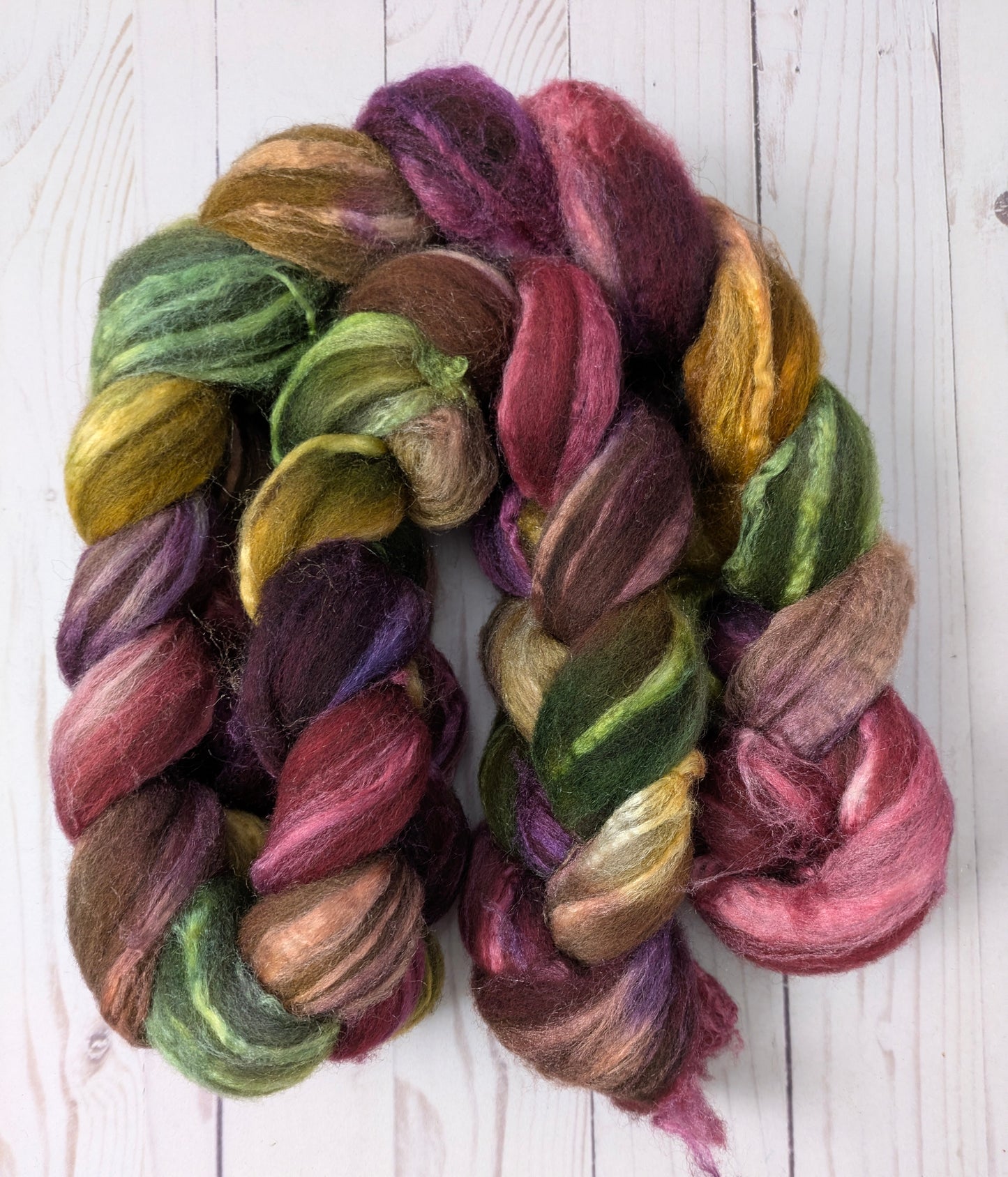 Harvest Moon - oatmeal BFL silk blend fiber