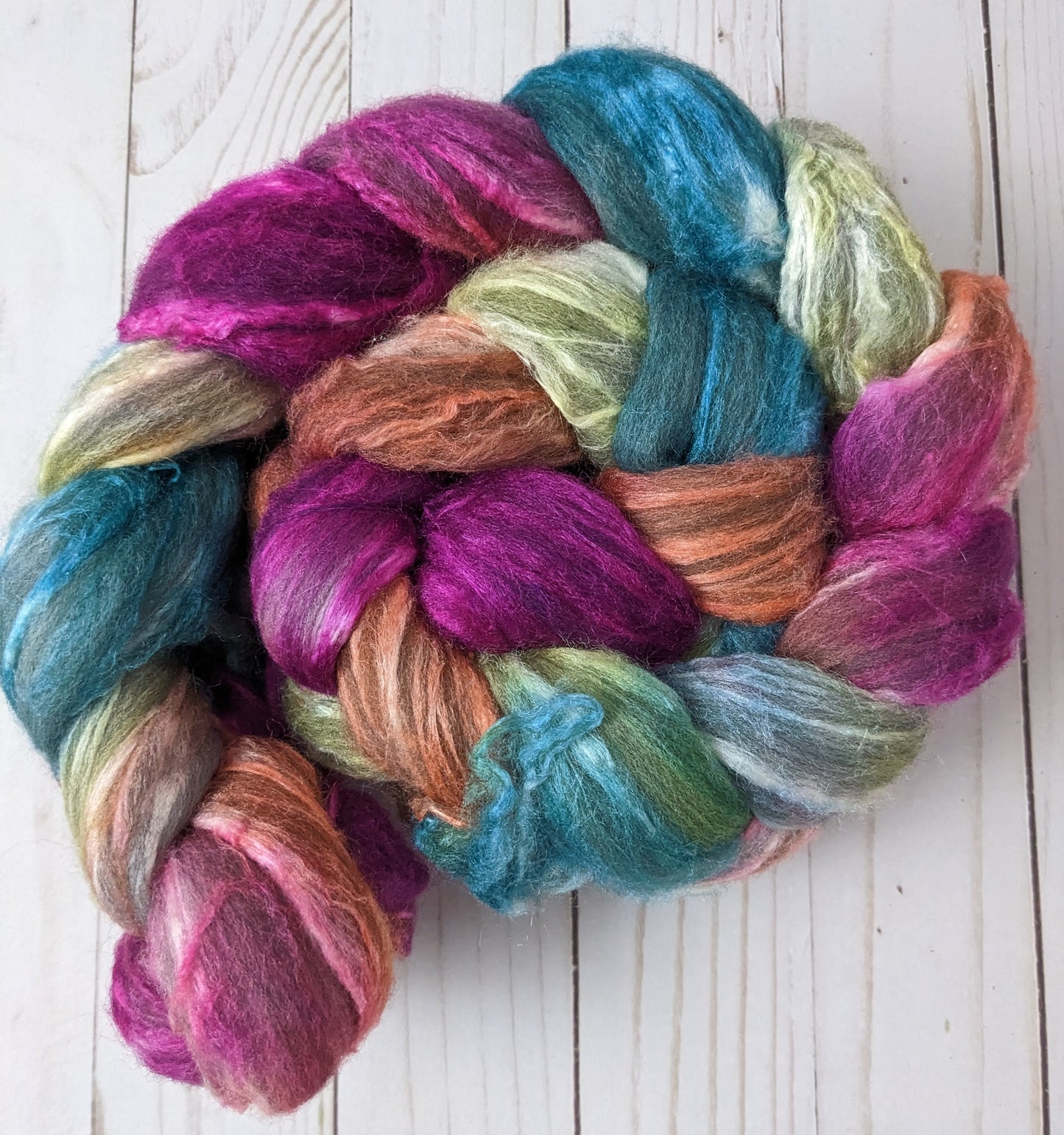 Coral Reef - grey merino tussah blend