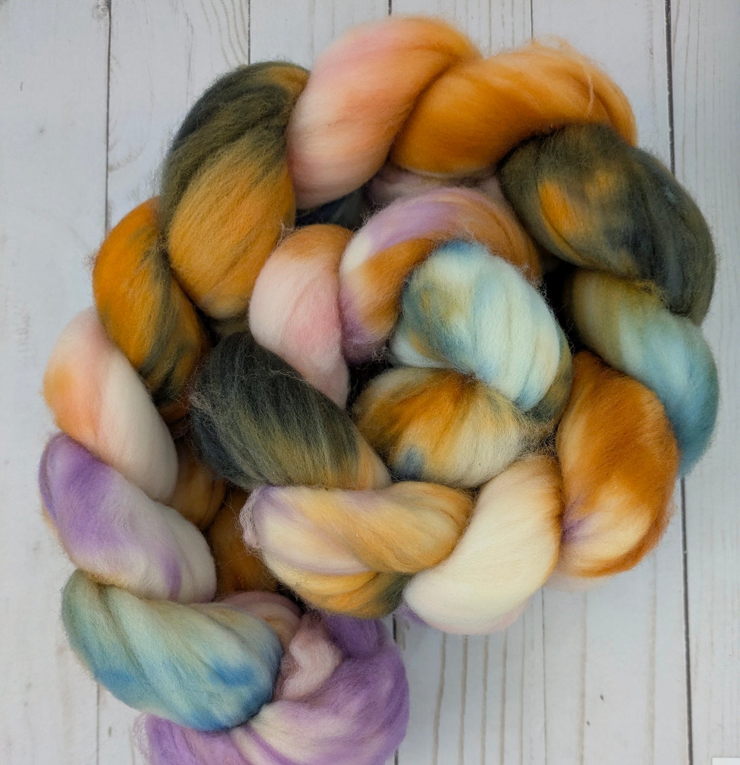 Ginger Spice - superwash merino sock fiber 5.1 oz