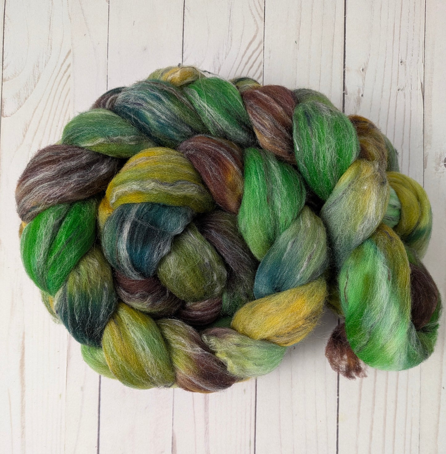 Fangorn Forest - dyed shaniko tweed blend fiber 4.4 oz