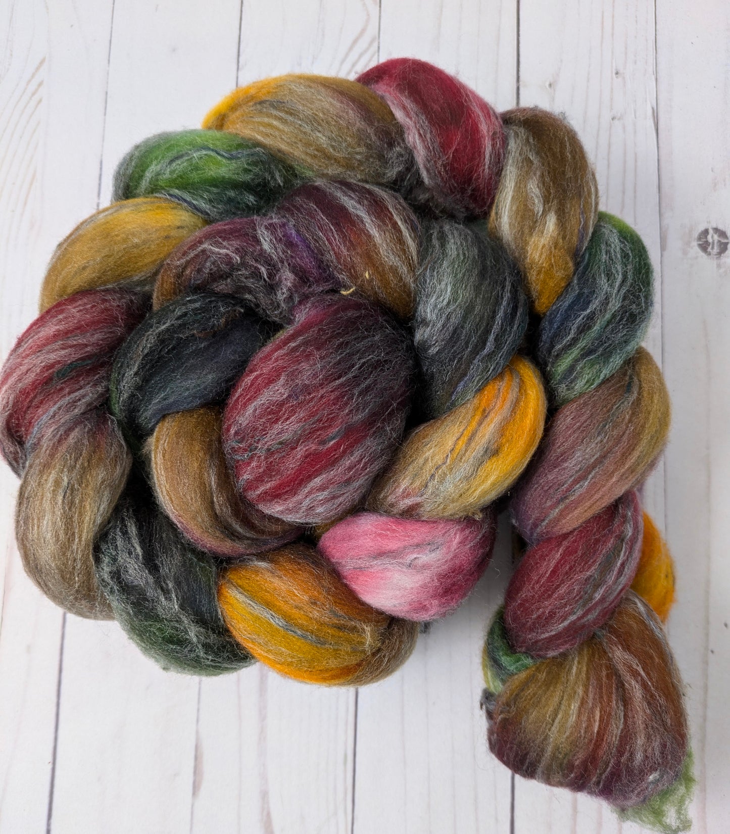 Harvest Moon - dyed shaniko tweed blend fiber 4.3 oz