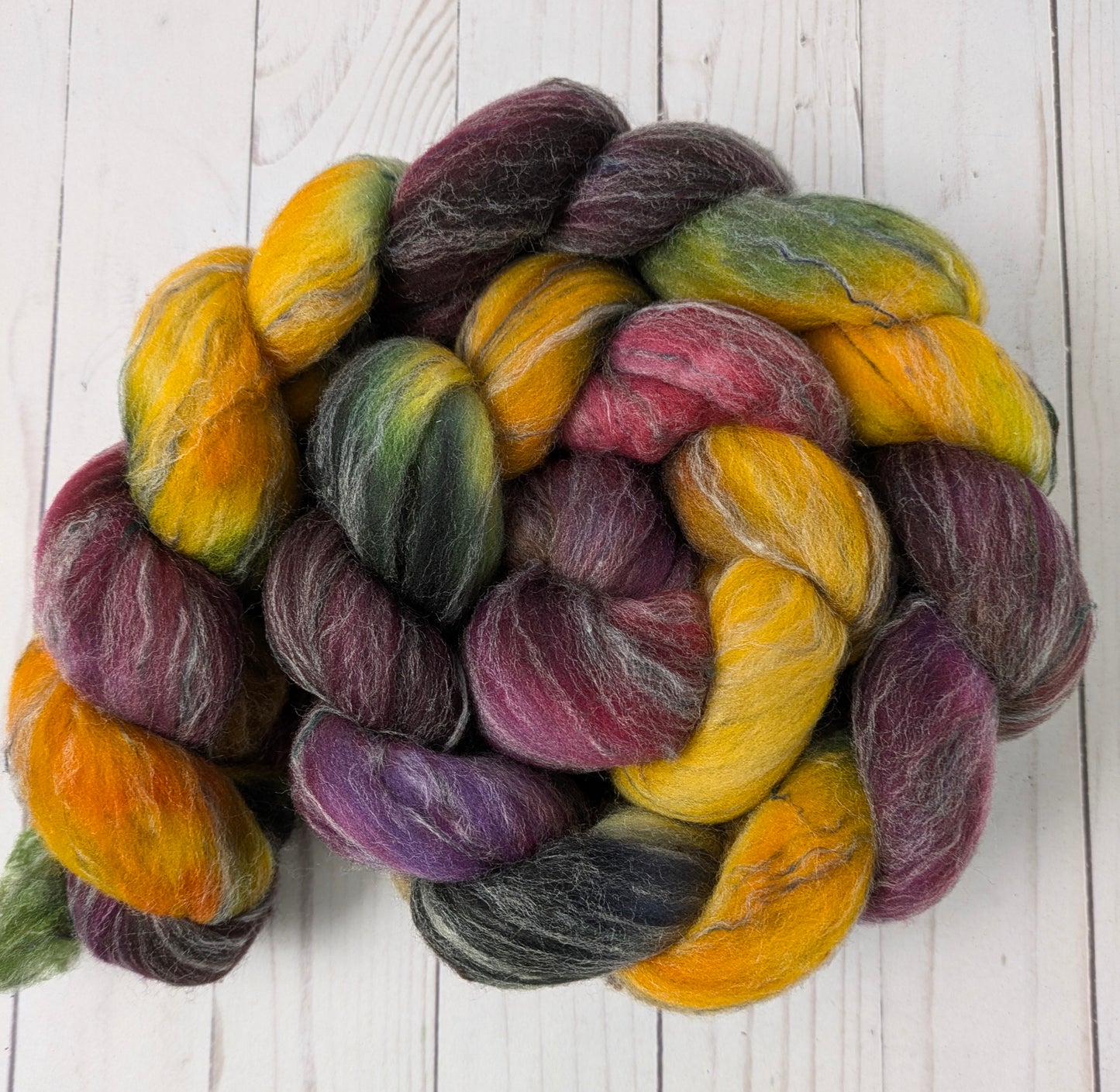 Harvest Moon - dyed shaniko tweed blend fiber 4.3 oz